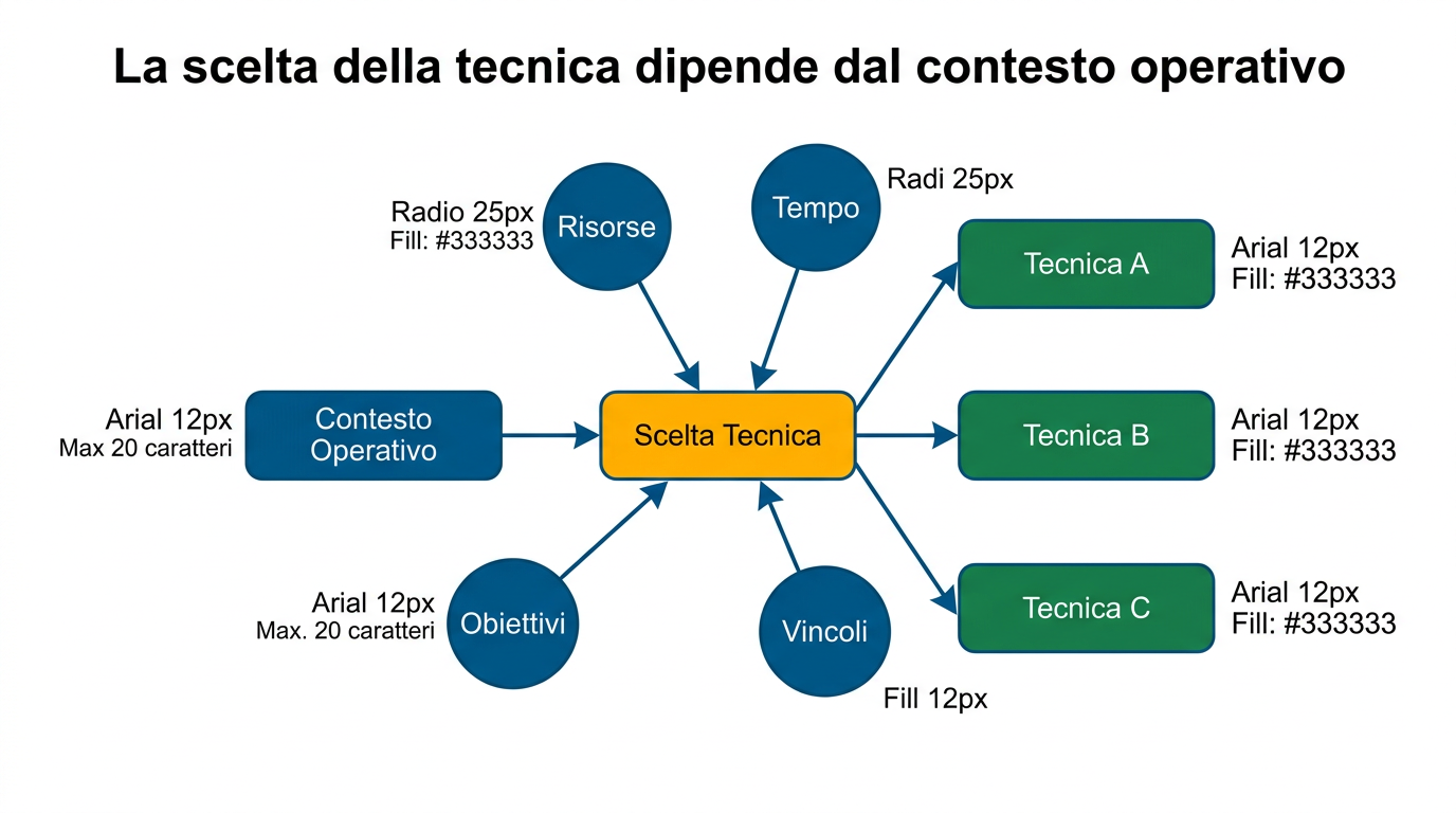 Diagramma: La scelta della tecnica dipende dal contesto operativo