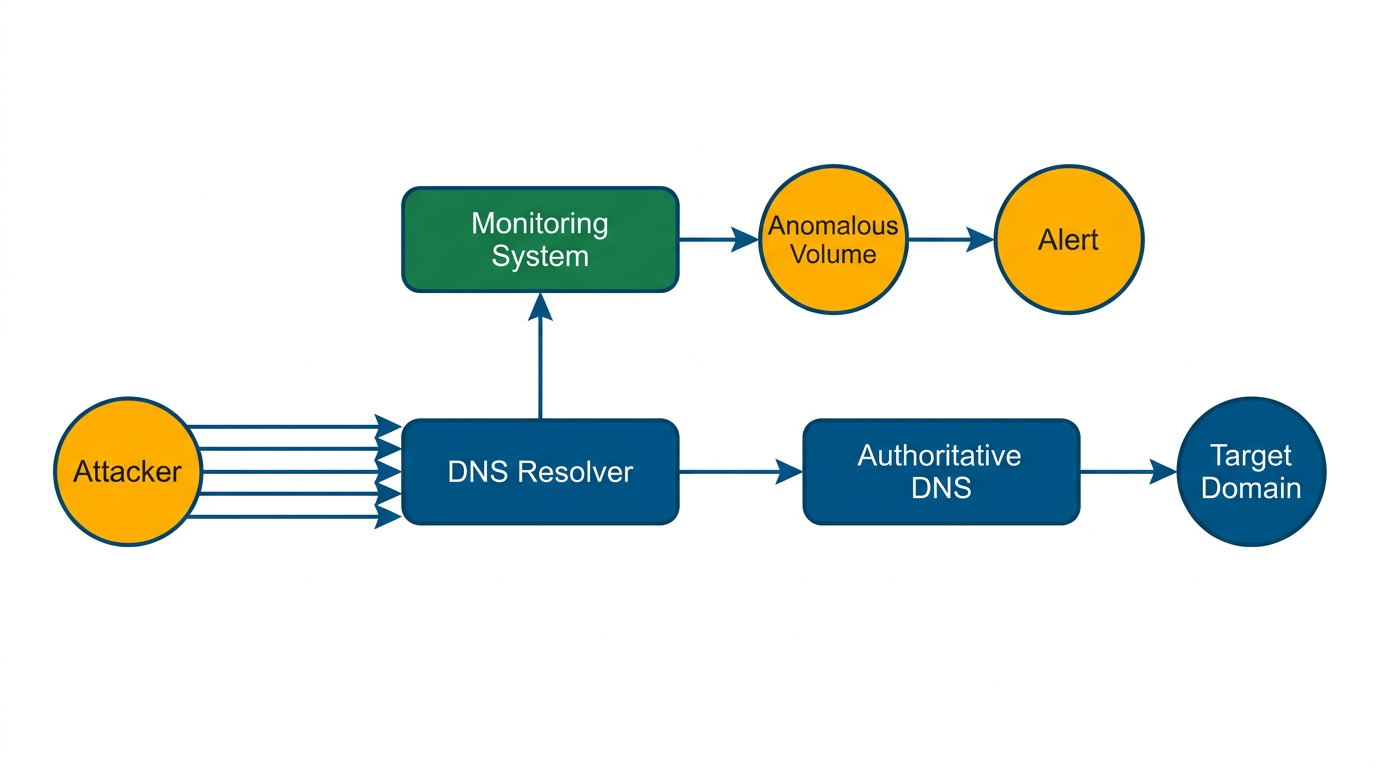 Diagramma: Volume anomalo: >400-800 query/ora verso lo stesso dominio